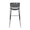 Armen Living Vigona Bar Stool in Black Metal with Gray Fabric and Faux Leather 840254335554 - alternate 6